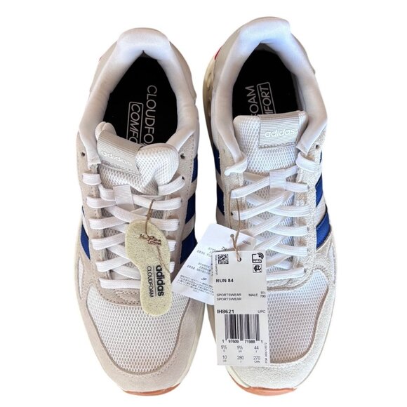 Adidas Run 84 Jogger Sneaker Men’s White/Blue Size 10 - Picture 7 of 14